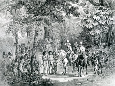 Meeting of the Indians with the European Explorers from 